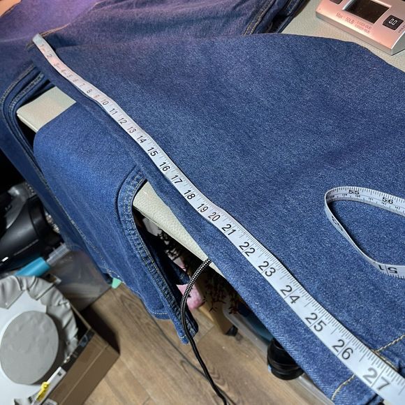 4 Pair KingSize Big Mens Jeans 44 x 27 (Hemmed) Elastic Insert Waist Blue Denim - Picture 8 of 16